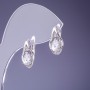 Pendientes Xuping con circonitas blancas de 16 x 9 mm, rodio