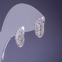 Pendientes Xuping 15x8 mm en rodio con cristales blancos