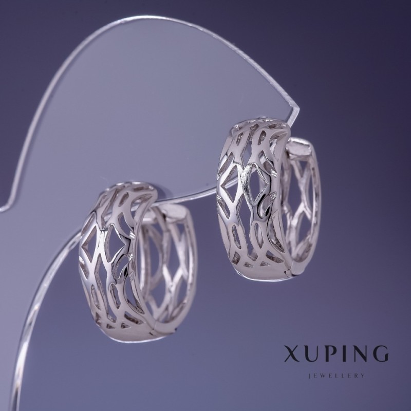 Pendientes Xuping rodio 20×8 mm