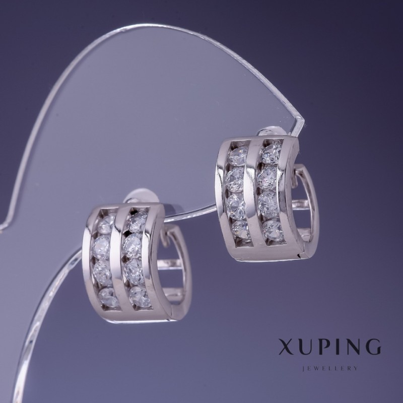 Pendientes Xuping rodio 9x14 mm