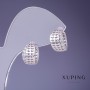 Pendientes Xuping 8×13 mm, rodio con cristales blancos