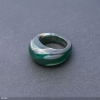 Anillo de ágata verde, piedra natural, altura 6,5–15 mm, ancho 4–8 mm, diámetro 19 mm