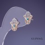 Pendientes Xuping «Palma» 14x11 mm, baño de oro 18K