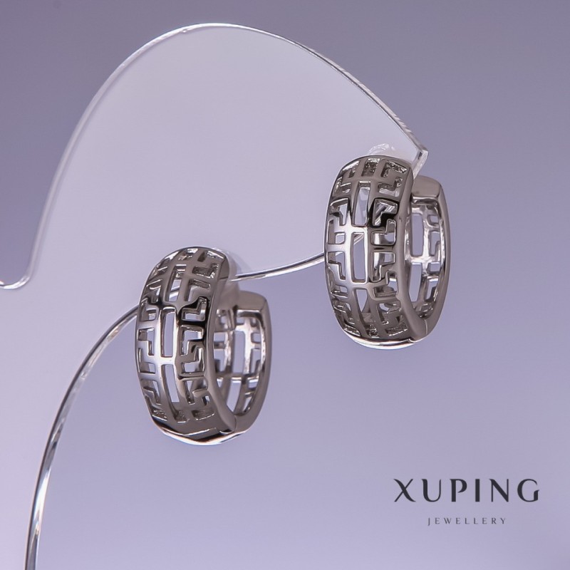 Pendientes Xuping rodio 16×8 mm