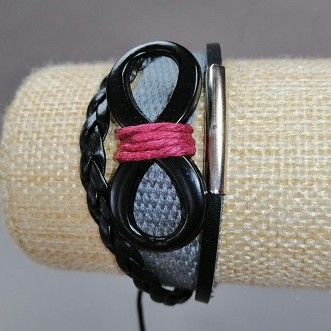 Pulsera infantil 'Infinito' gris con nudo corredizo
