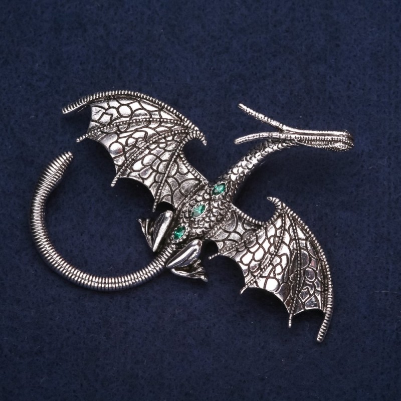 Broche «Dragón Plateado» 79×72 mm