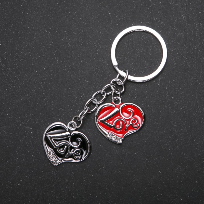 Llavero de Corazones color plata