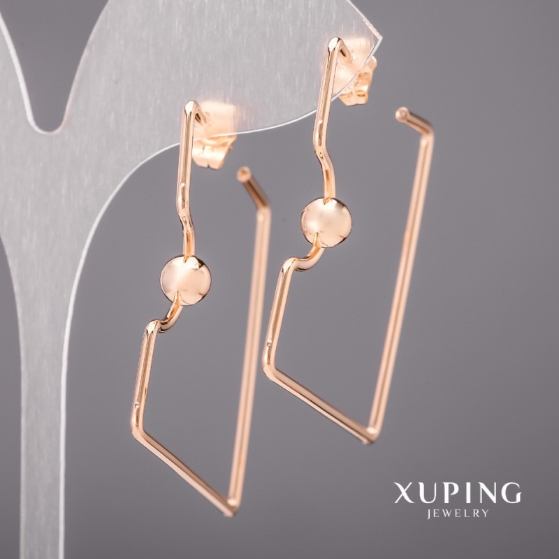 Pendientes Xuping 39 mm baño de oro 18K