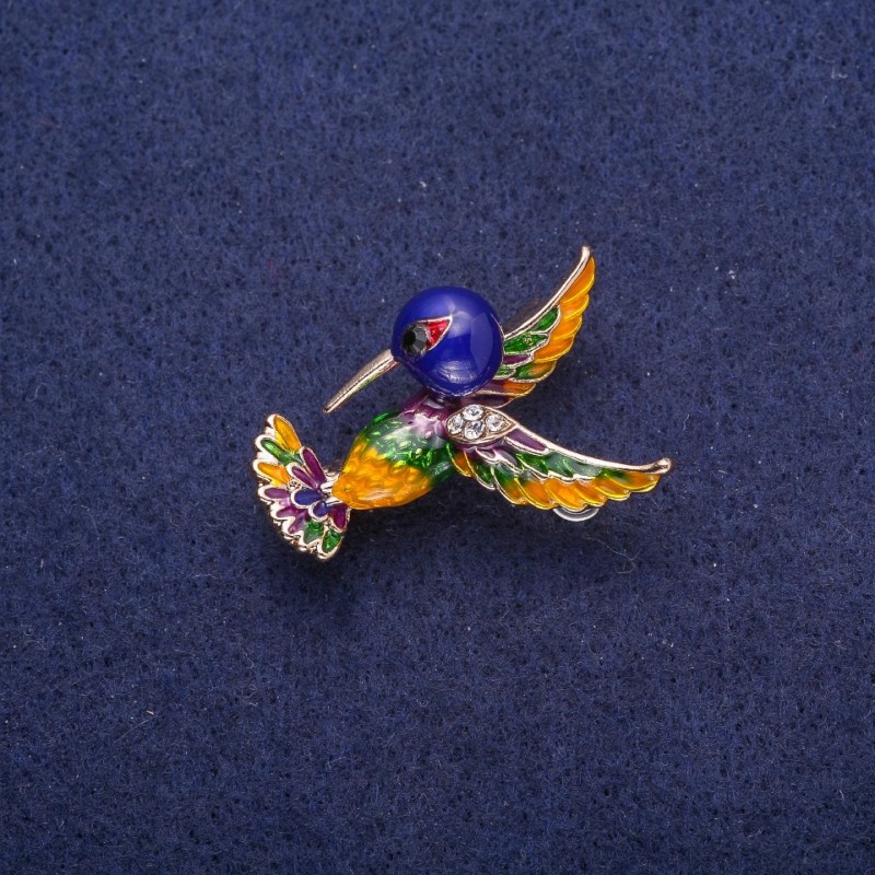 Broche de Colibrí con esmalte y strass