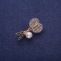 Broche Raquetas con Perla Dorada