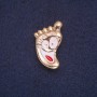 Broche Pisada, esmalte, metal dorado 18x29 mm