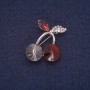 Broche Cerezas con piedras y cristales