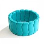 Pulsera elástica de turquesa azul «Ola» grande 14×32 mm