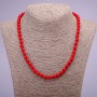 Collar de coral con bolas lisas, diámetro 6 mm (±), longitud 45 cm