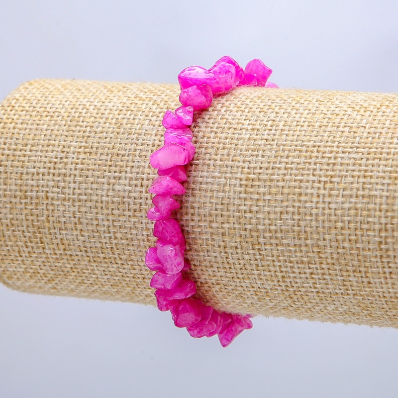 Pulsera de cuarzo teñido, chips de 7 mm, longitud 18 cm