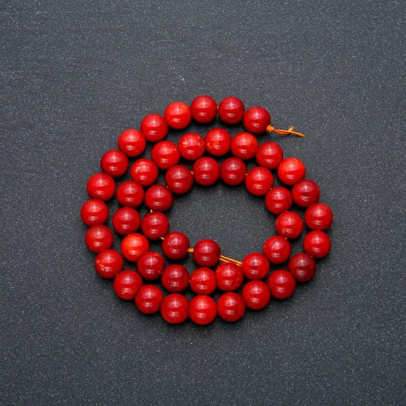Cuentas jaspe rojo (pieza individual), diámetro 8 mm, longitud 37 cm +