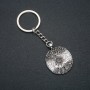 Llavero de metal plateado, diámetro 22 mm, longitud 9 cm
