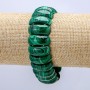 Pulsera elástica de malaquita (prensada) con eslabones lisos 21×9 mm+