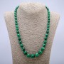 Collar de malaquita con bolas lisas, 52 cm