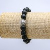 Pulsera elástica de shungita «León» (artificial), diámetro 10 mm ± León, longitud 18 cm +