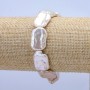 Pulsera elástica de perlas barrocas, diámetro 22×14 mm, longitud 18 cm +-