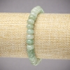Pulsera elástica de nefrita natural, rondeles lisos, diámetro 8x5 mm ±, longitud 18 cm ±