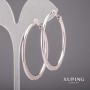 Pendientes Xuping Aros 3x55 mm Rodio