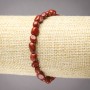 Pulsera elástica de jaspe rojo pulido, diámetro 8x6 mm
