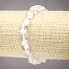 Pulsera elástica de cristal de roca natural facetado, diámetro 8×10 mm (±)