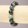Pulsera elástica de zoisita natural, cuentas lisas, diámetro 12 mm+