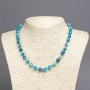 Collar de ágata azul, bolas lisas, diámetro 8 mm, longitud 45 cm
