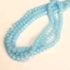 Cuentas mate azul celeste claro de cristal checo en hilo de nylon, rondel facetado, diámetro 8×6 mm, longitud 40–42 cm