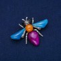 Broche mariposa plateado de metal, 47×62 mm +