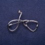 Broche Estetoscopio en metal gris 44×30 mm