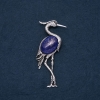 Broche-colgante Garza con lapislázuli natural 80×30 mm
