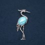 Broche-pendiente Garza con turquesa natural 80×30 mm