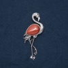 Broche-colgante «Flamenco» con aventurina «arena dorada» 85×30 mm