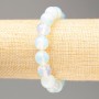 Pulsera de piedra lunar con cuentas lisas de 12 mm