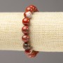 Pulsera elástica de jaspe rojo, diámetro 10 mm, longitud 18 cm+