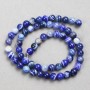 Cuentas de ágata azules – bolas lisas, diámetro 6 mm, longitud 38 cm, en hilo