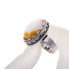 LIQUIDACIÓN Anillo de ámbar con montura tipo garra 'M', piedra ovalada 2,1×1,6 cm, sin talla