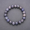 Pulsera de piedra natural iolita con cordón elástico, cuentas lisas, diámetro 10 mm (±), circunferencia 18 cm