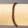 Pulsera de granate piedra natural facetada cubo, diámetro 4 mm +-, longitud 18 cm (elástico)