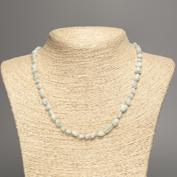 Collar de angelita verde facetada, diámetro 8×6 mm, longitud 49 cm ±