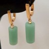 Pendientes de nefrita, cilindro de piedra natural, diámetro 17,5 × 8 mm, longitud 3,5 cm ±