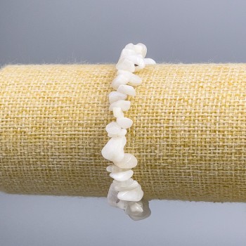 Pulsera de adularia con fragmentos, diámetro 7×3 mm, longitud 18 cm (elástico)
