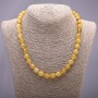 Collar de cuarzo rutilado natural, bolas lisas de 8 mm, longitud 48 cm