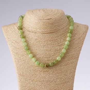 Collar de ónix de piedra natural, cuentas lisas, longitud 45 cm, diámetro 10 mm