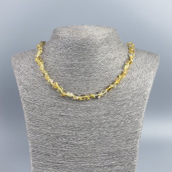 Collar de citrino facetado de piedra natural, diámetro 7×8 mm, longitud 50 cm