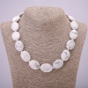 Collar de howlita natural, cuentas ovaladas 25×18 mm, longitud 45 cm +